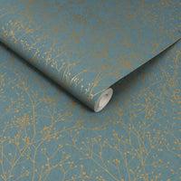 Gypsophila Airforce Blue & Soft Gold