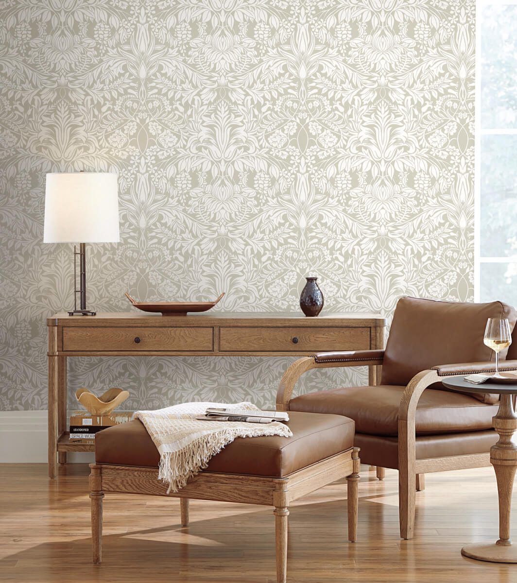 Arts & Crafts Lockwood Damask Taupe