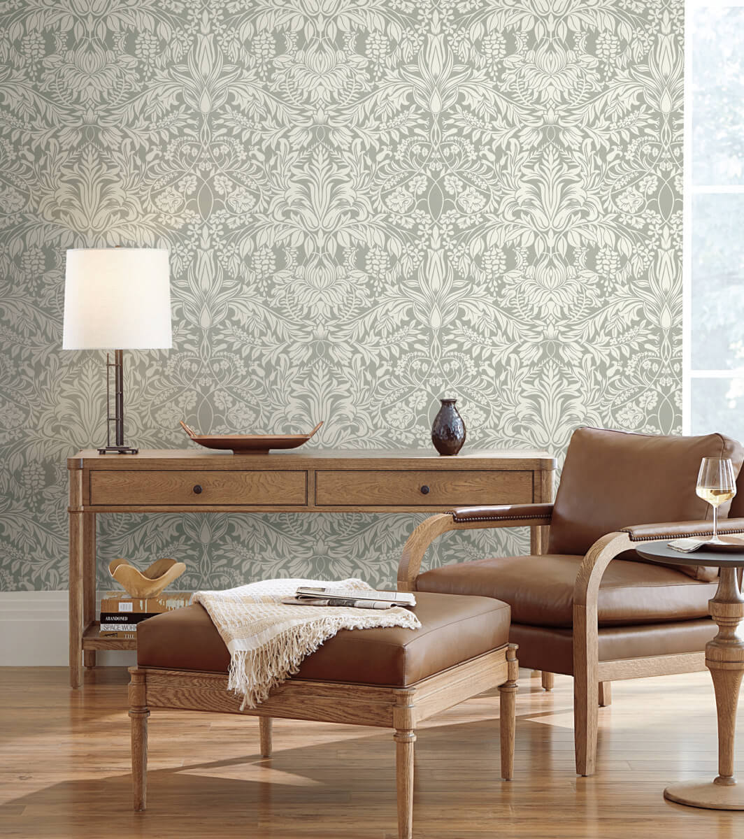 Arts & Crafts Lockwood Damask Sage