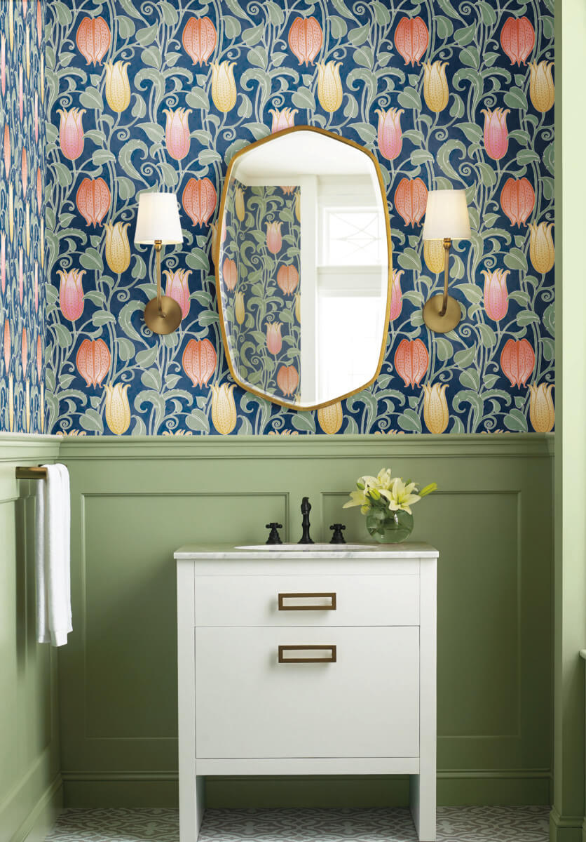 Arts & Crafts Canterbury Bells Navy