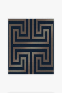 Metallic Greek Key Navy