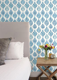 Mediterranean Marketplace Motif Blue