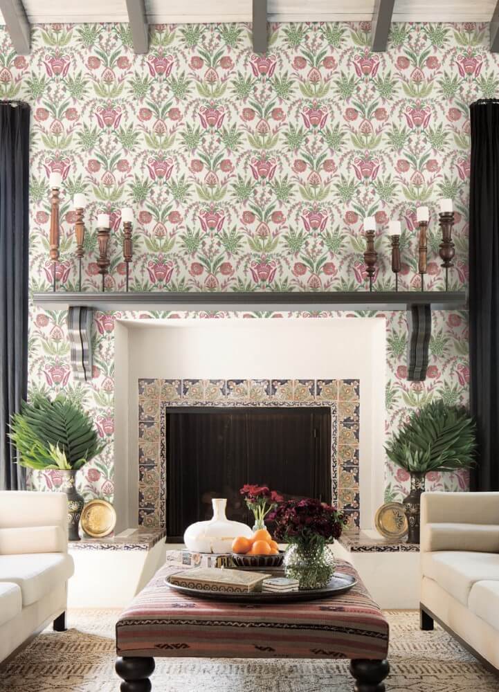 Mediterranean Seaside Jacobean Pink