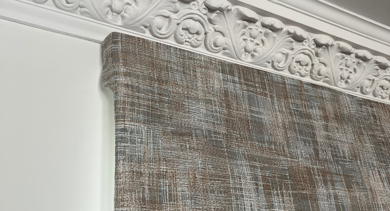 Bespoke window treatments in Hertfordshire new build family home by Stripe Interiors