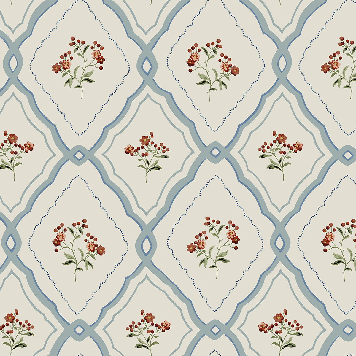 Pinford Trellis - Pale Seaspray Blue