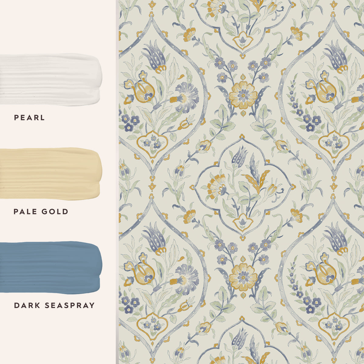 Foscot Damask - Pale Ochre Yellow