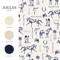 Joules Sketched Equestrian Print Cream/Blue Wallpaper