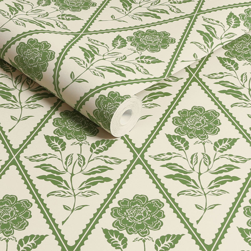 Joules Juliette Floral Print Cream/Green Wallpaper