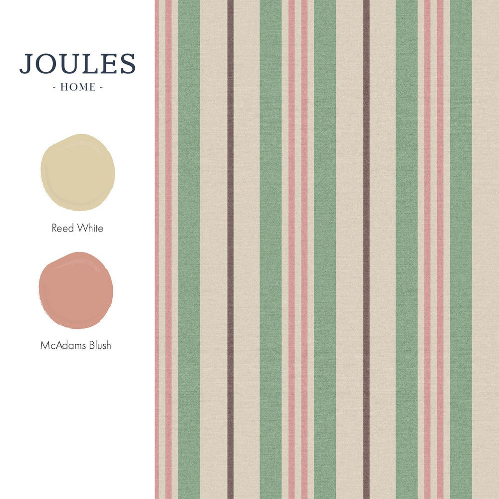 Joules Grove Stripe Pink/Green Wallpaper