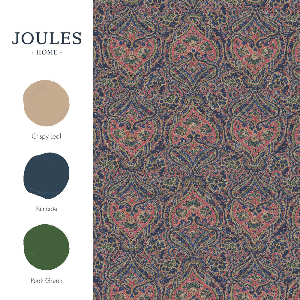 Joules Opulent Paisley Print Navy/Multi Wallpaper