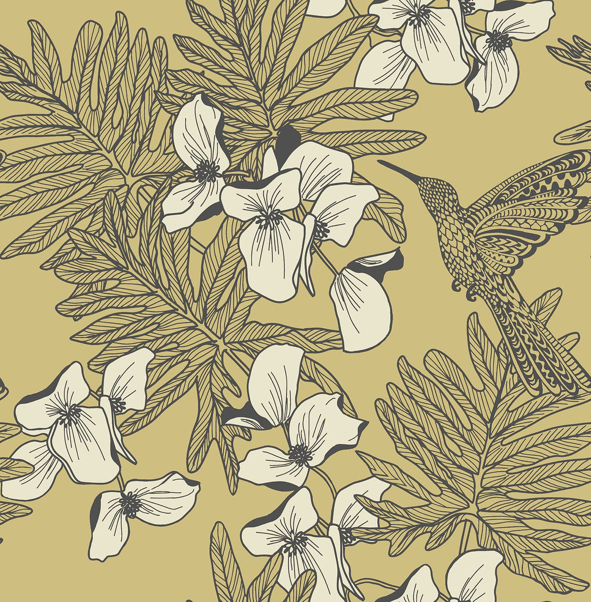 1838 Wallcoverings Aurora Hummingbird