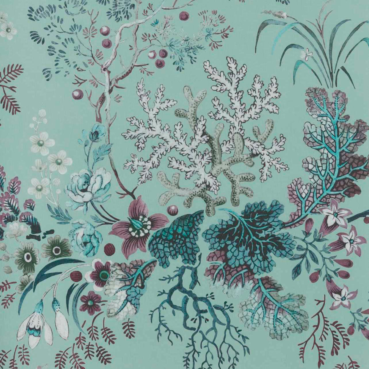 1838 Wallcoverings V&A Decorative Papers Kilburn's Coral
