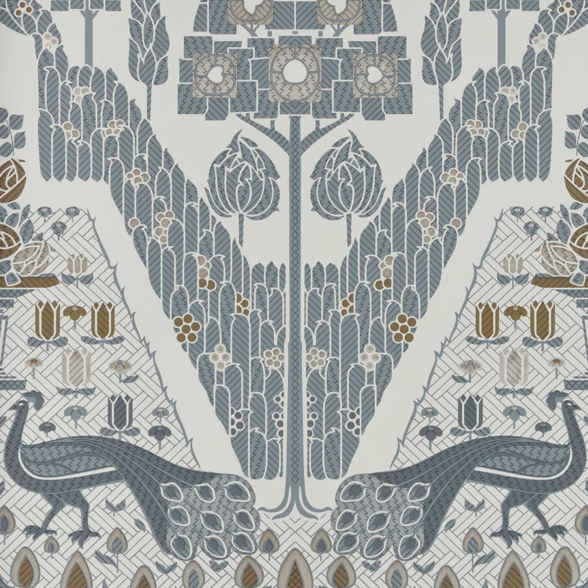 1838 Wallcoverings V&A Decorative Papers Peacock Topiary
