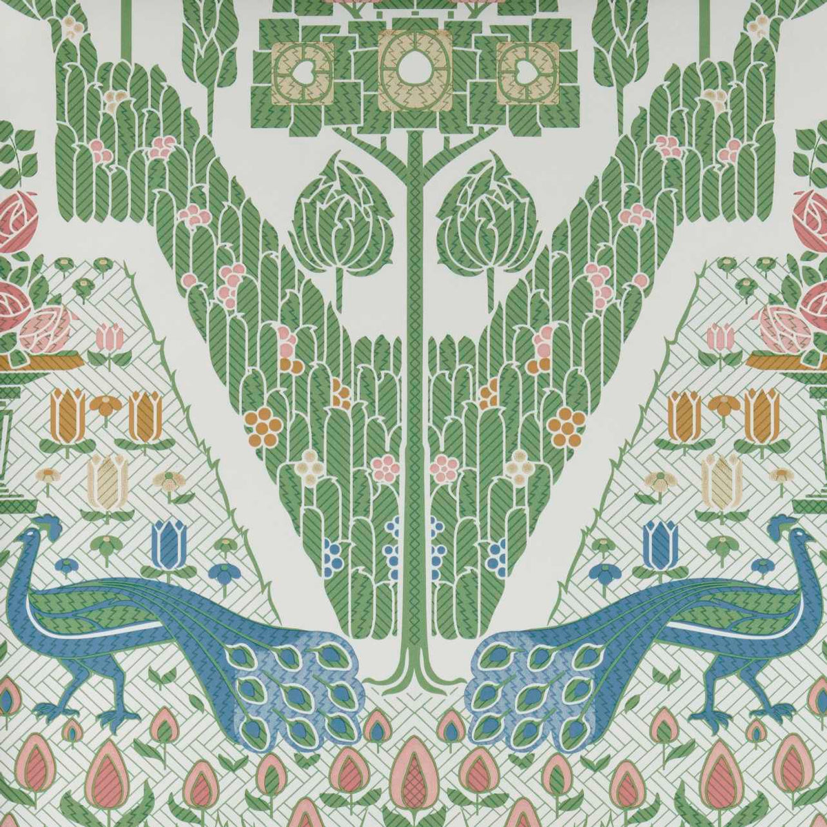 1838 Wallcoverings V&A Decorative Papers Peacock Topiary