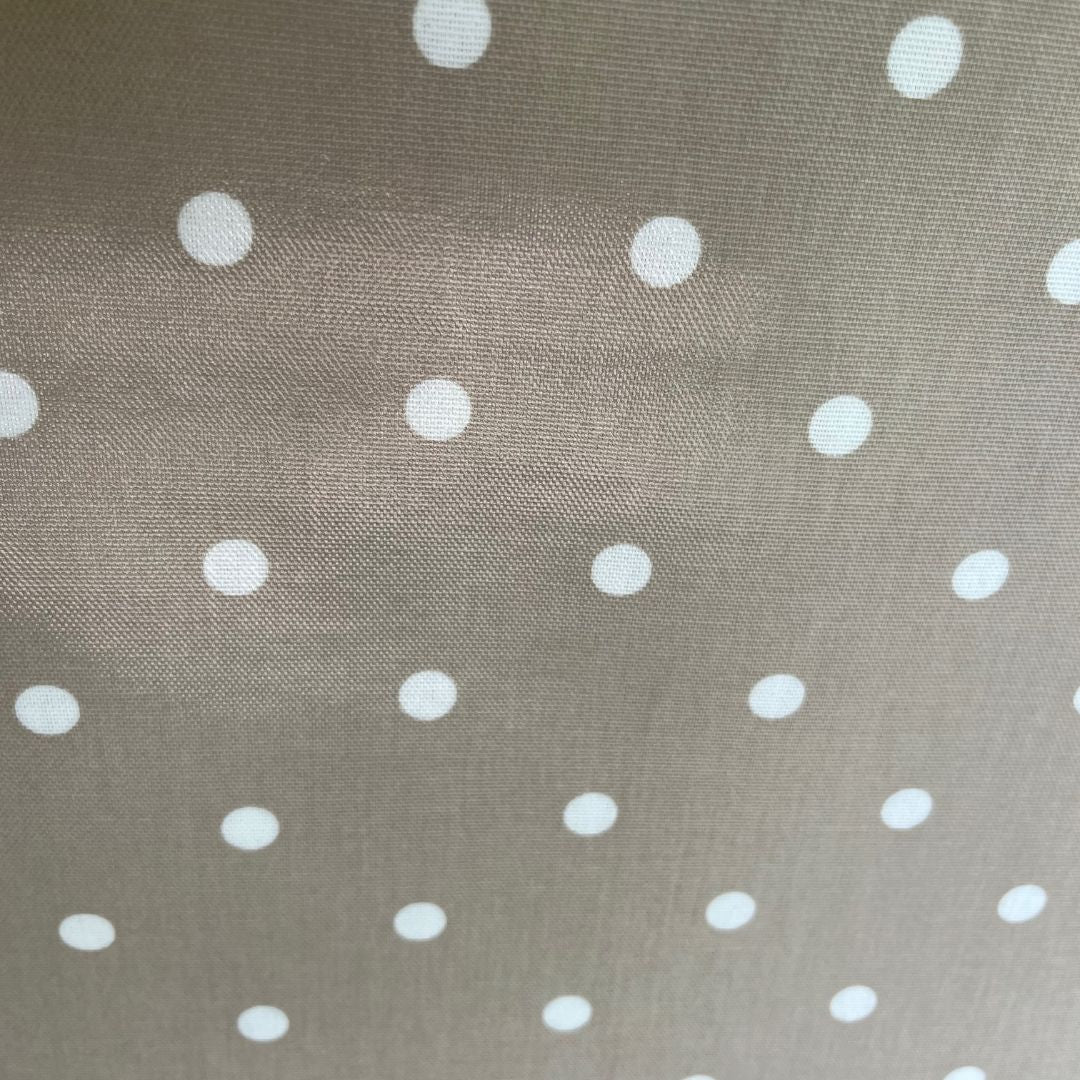 PVC Cotton Polka Dot Taupe