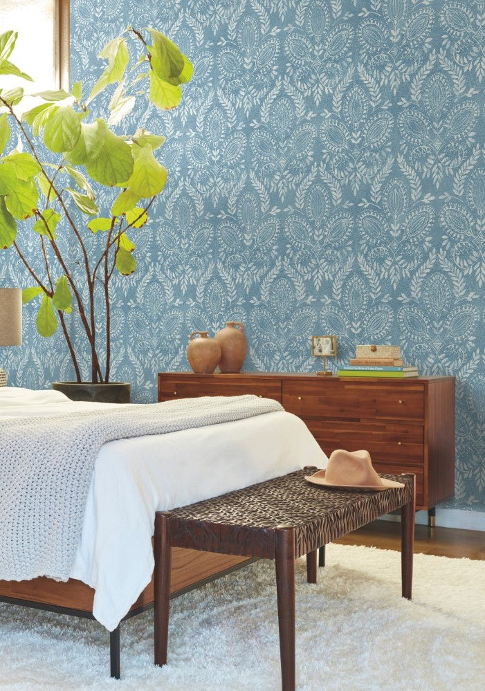 Boho Luxe Laurel Damask Blue