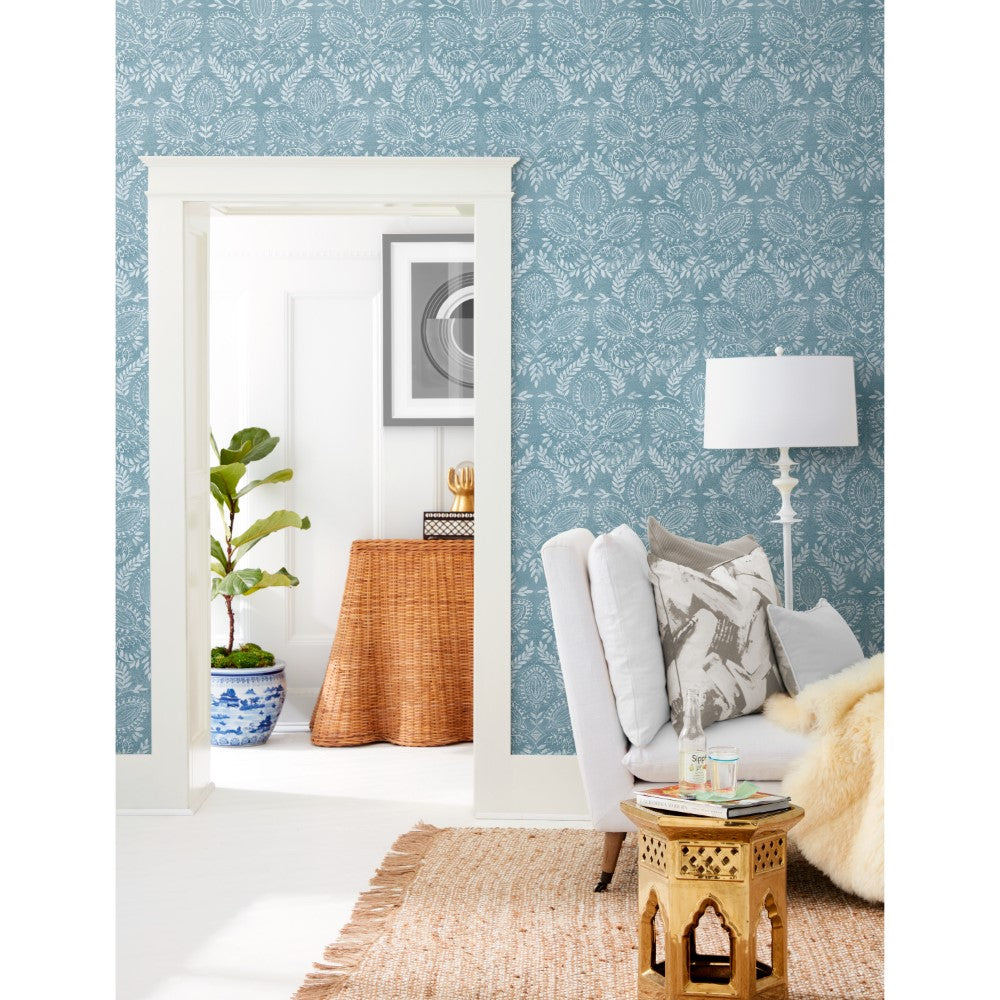 Boho Luxe Laurel Damask Blue