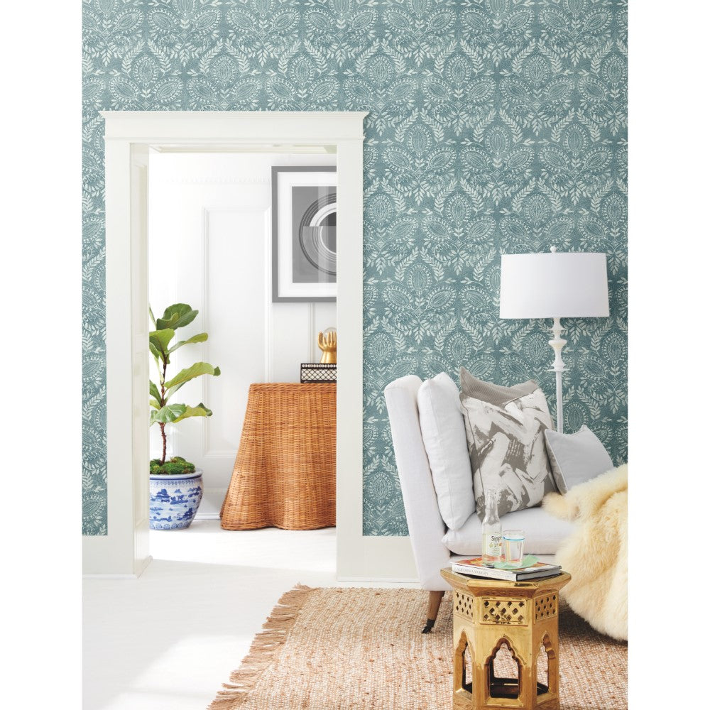 Boho Luxe Laurel Damask Teal