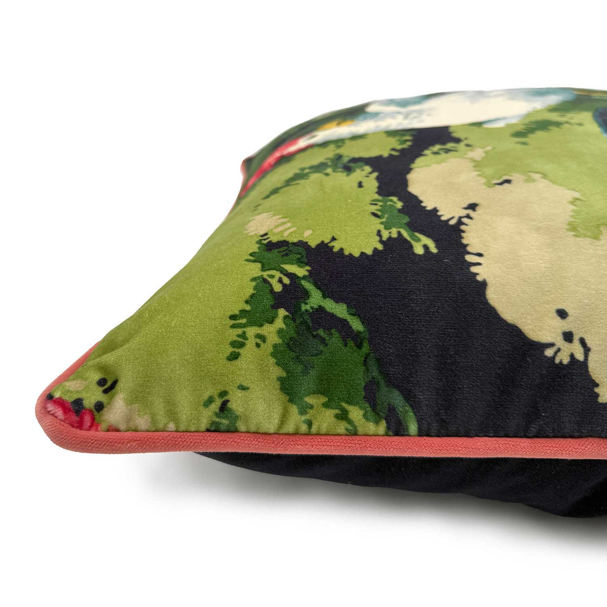 Jungle Jive Velvet Cushion Navy