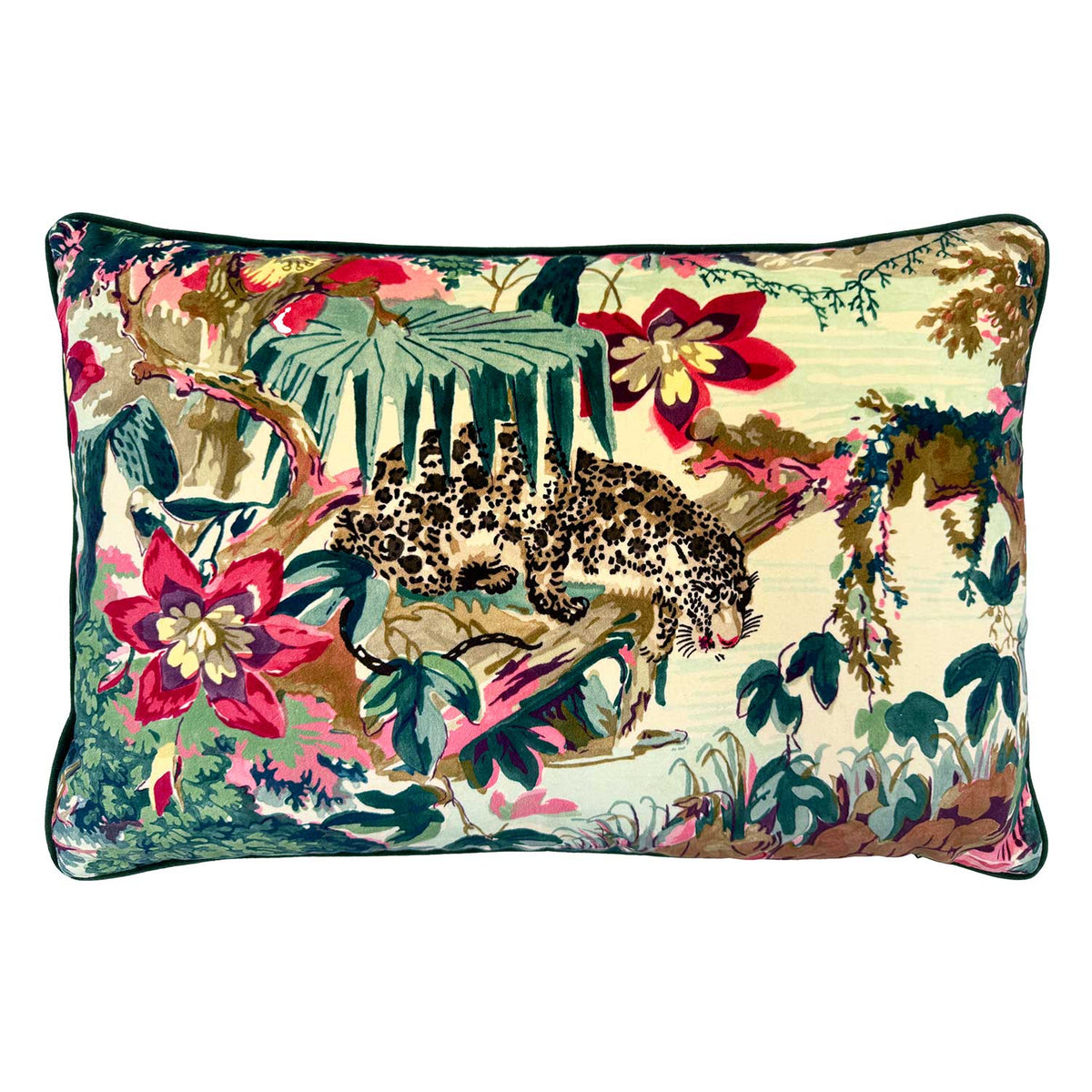 Jungle Rumble Velvet Cushion Leopard