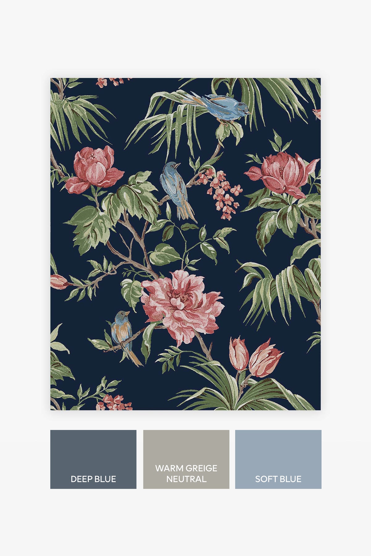 Birds & Blooms Navy