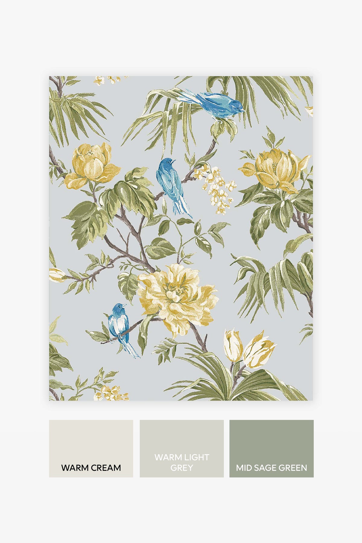 Birds & Blooms Grey