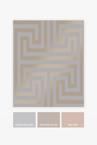 Metallic Greek Key Grey