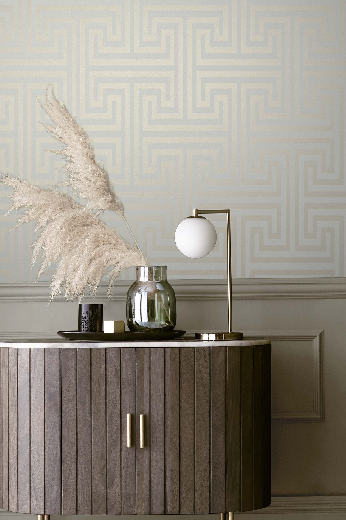 Metallic Greek Key Neutral