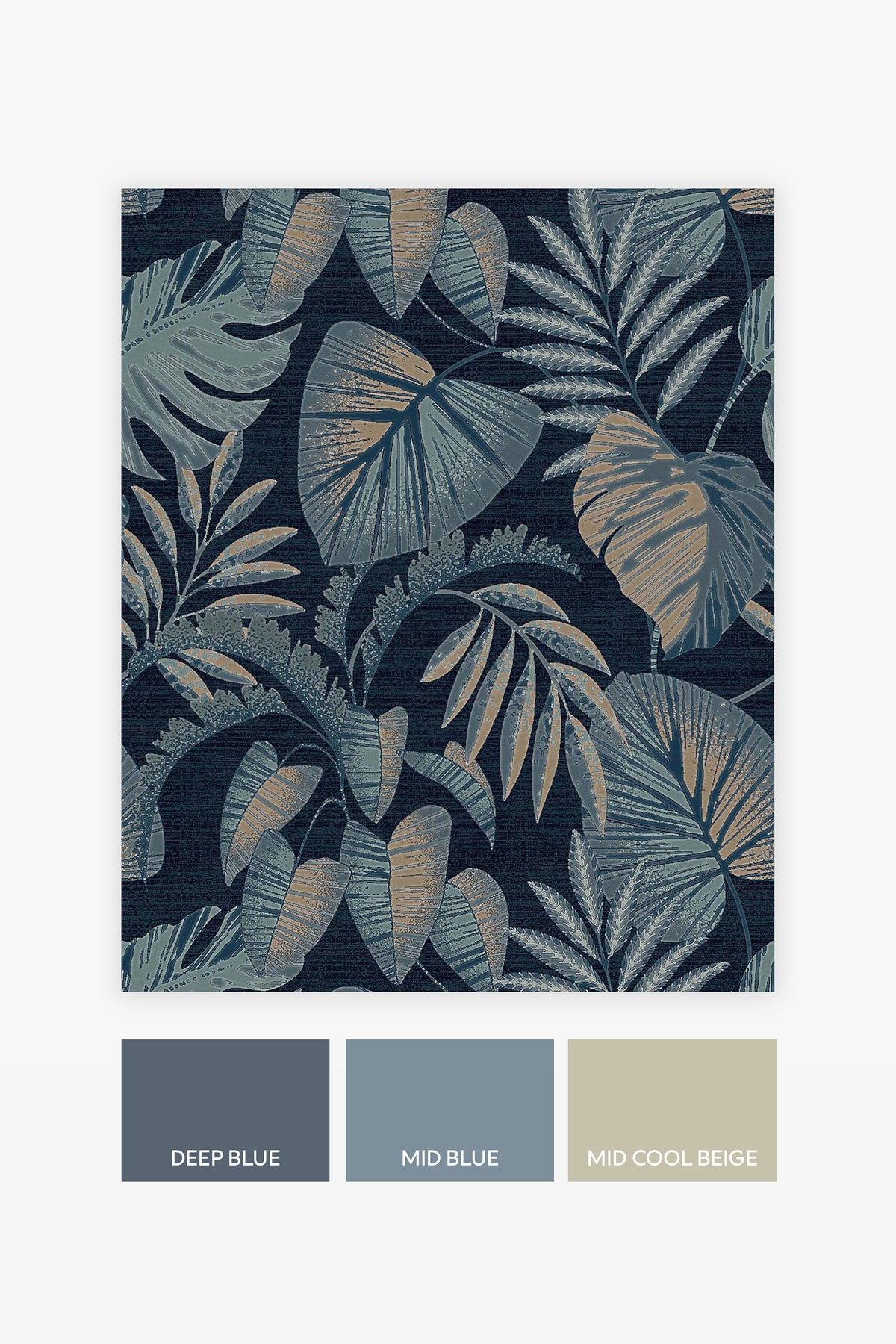 Jungle Leaves Navy