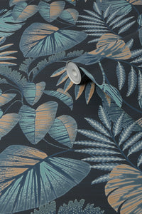 Jungle Leaves Navy