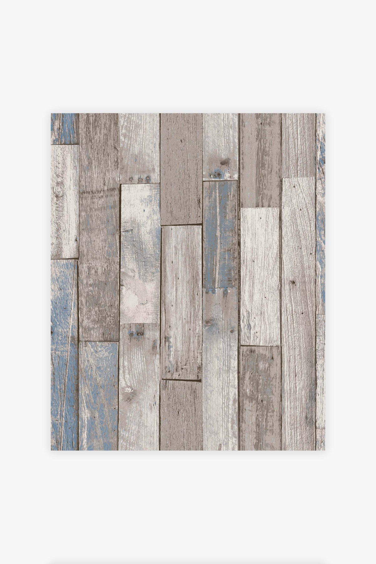 Distressed Wood Plank Neutral Blue