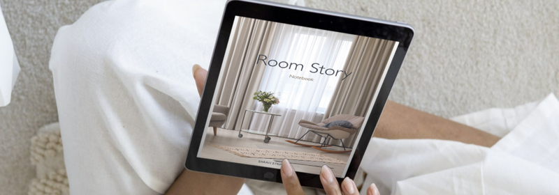 Room Story interior design planner banner by Stripe Interiors